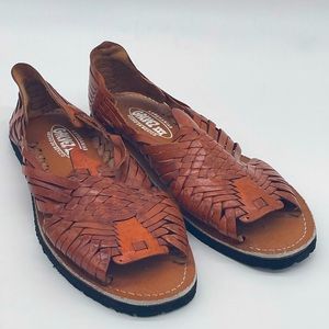 Tan leather sandals, Men’s size 9